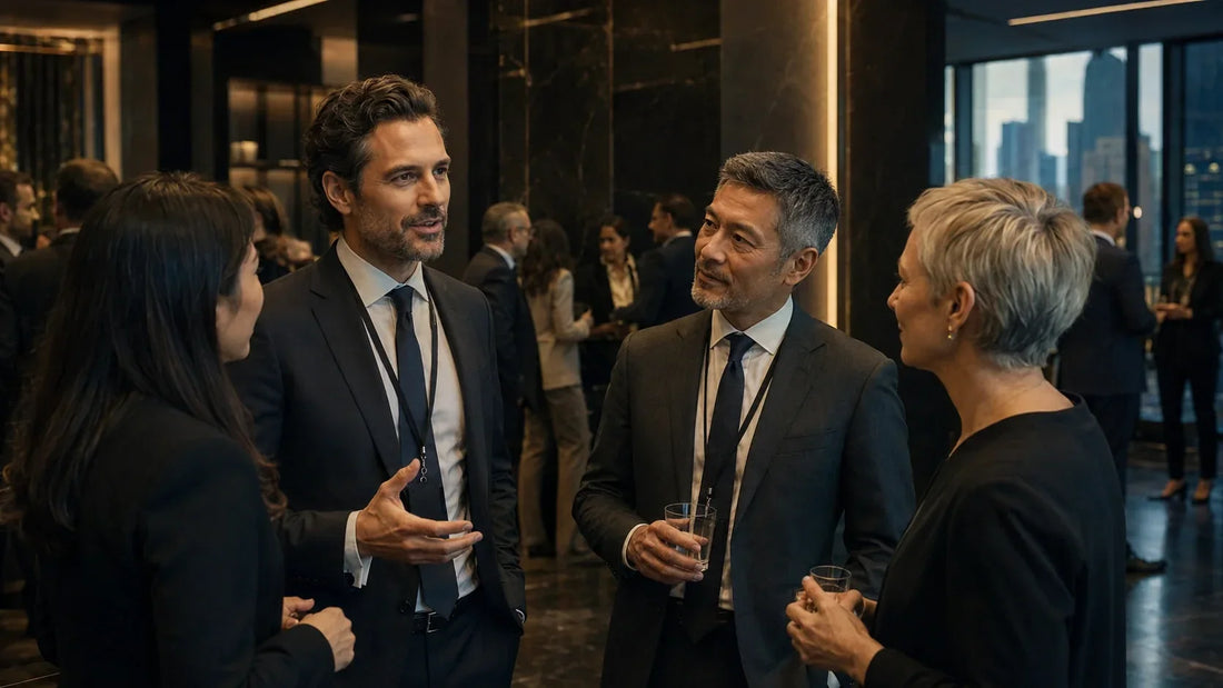 Lawyers building trusted professional relationships at an international industry conference